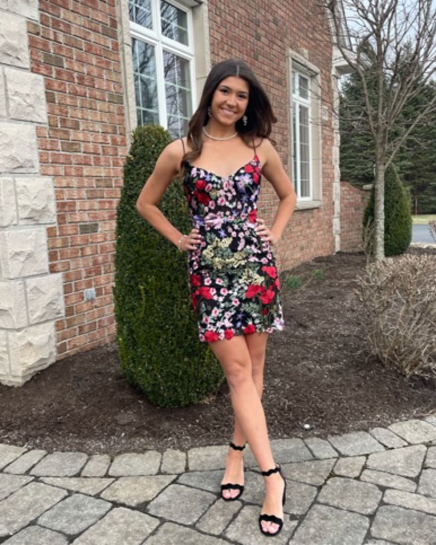 Mac Duggal Black Multi Floral Mini Dress - Image 5