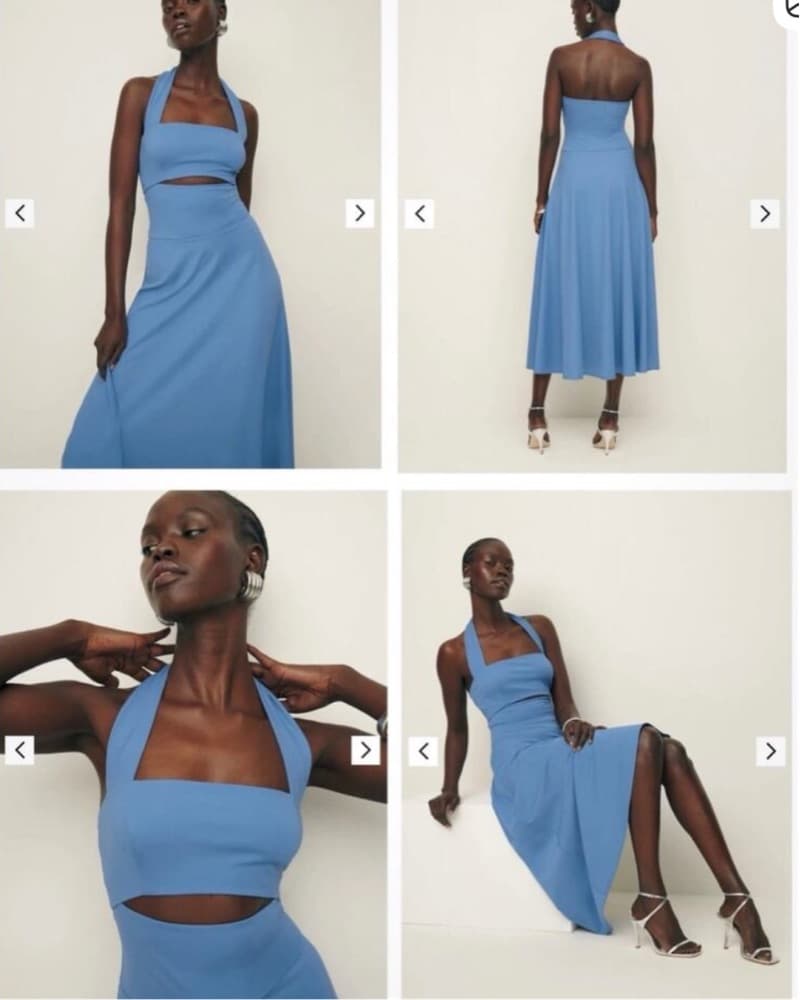 Reformation Blue Cut Out Midi Dress - Image 1