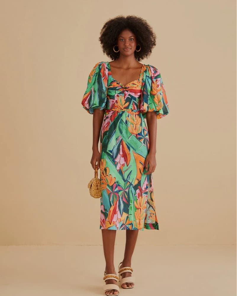 Farm Rio Multicolor Banana Foliage Midi - Image 1