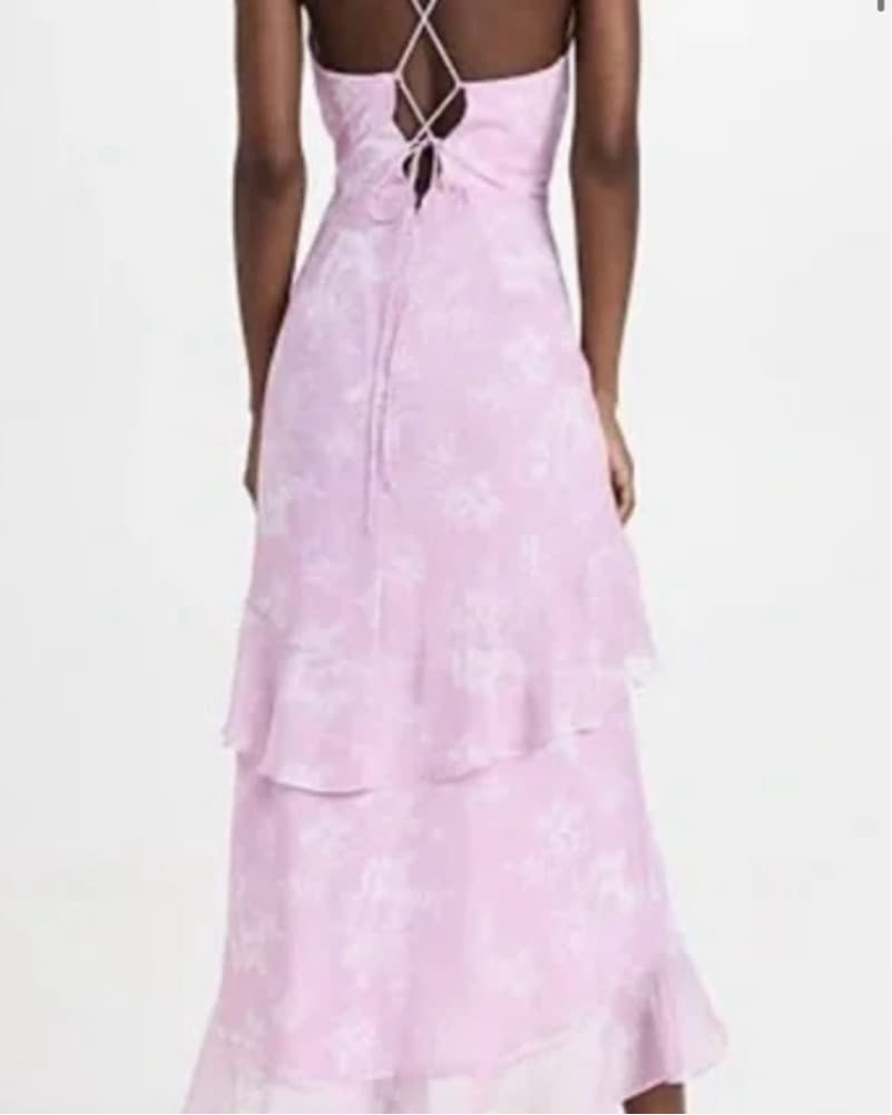 Pink Floral Midi Dress - Image 2