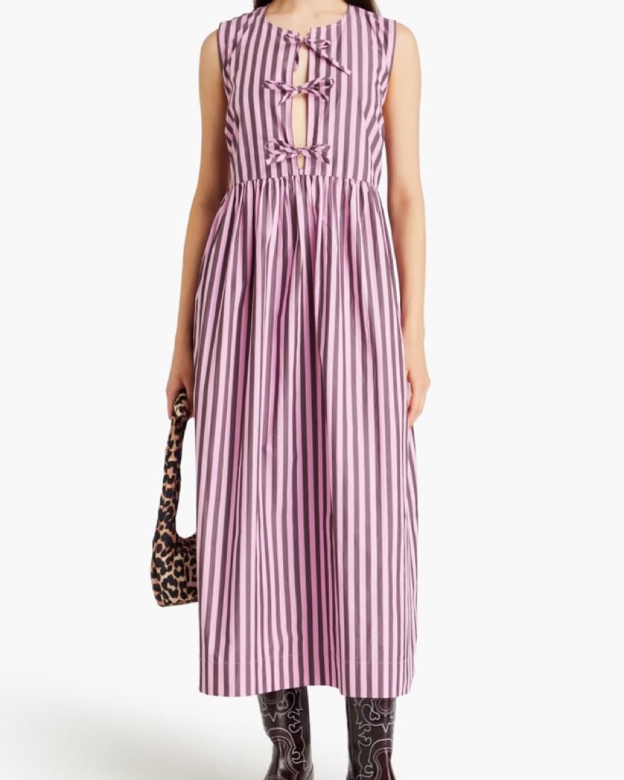 Ganni Striped Midi Dress  - Image 1