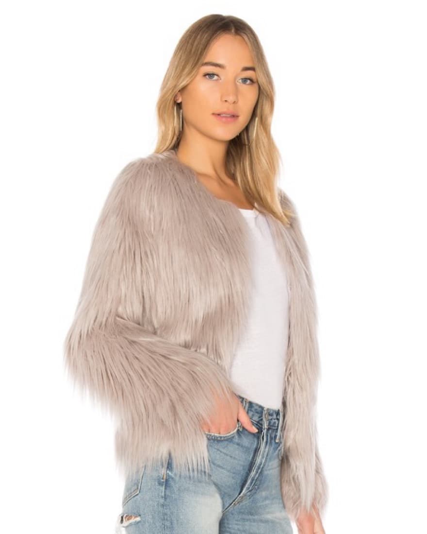 Unreal Fur Light Grey Faux Fur Jacket - Image 1