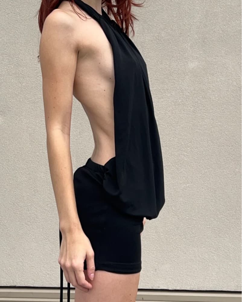 Dana Foley Black Halter Mini Dress - Image 2