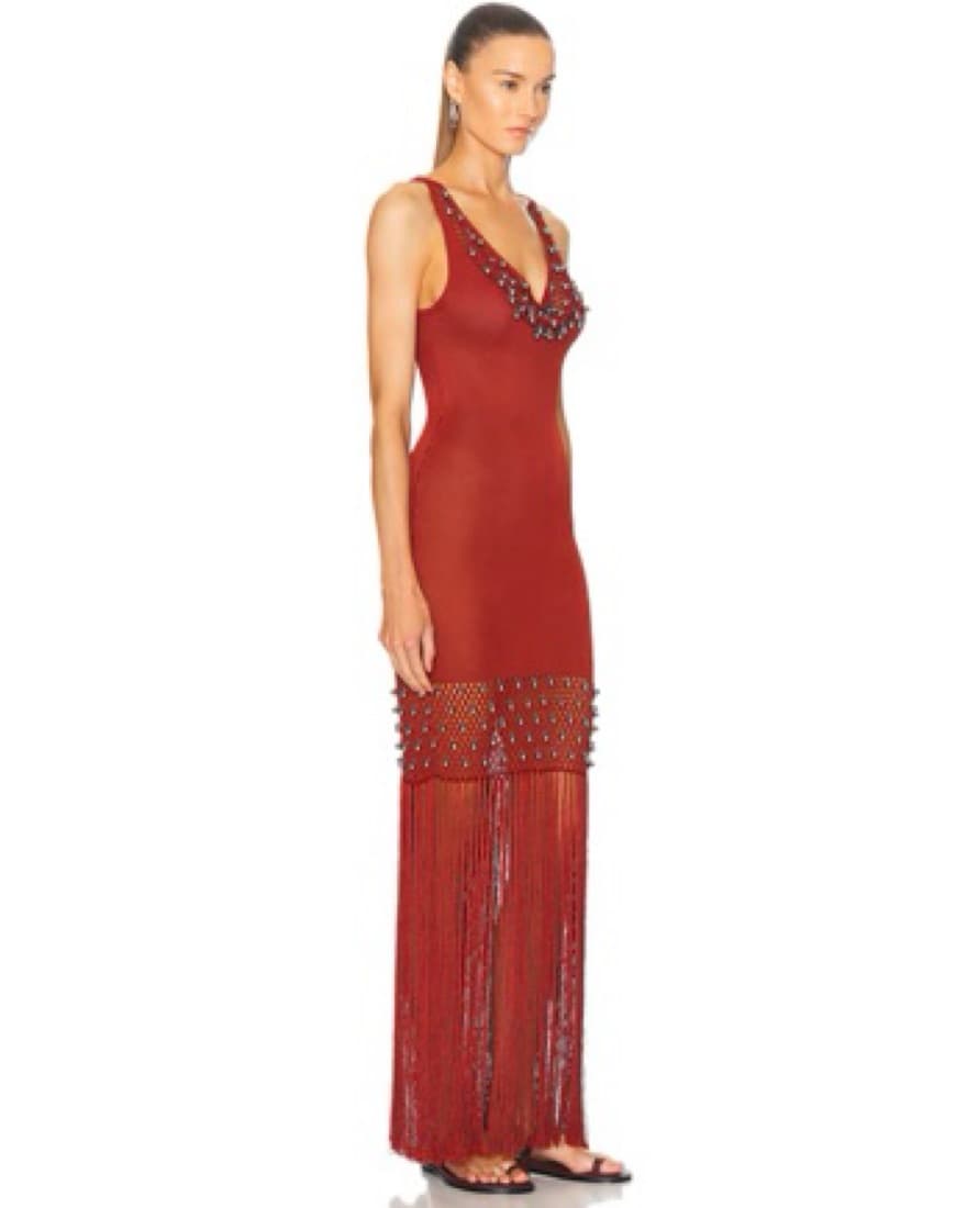 Paco Rabanne Fringe Beaded Knit Dress - Image 4