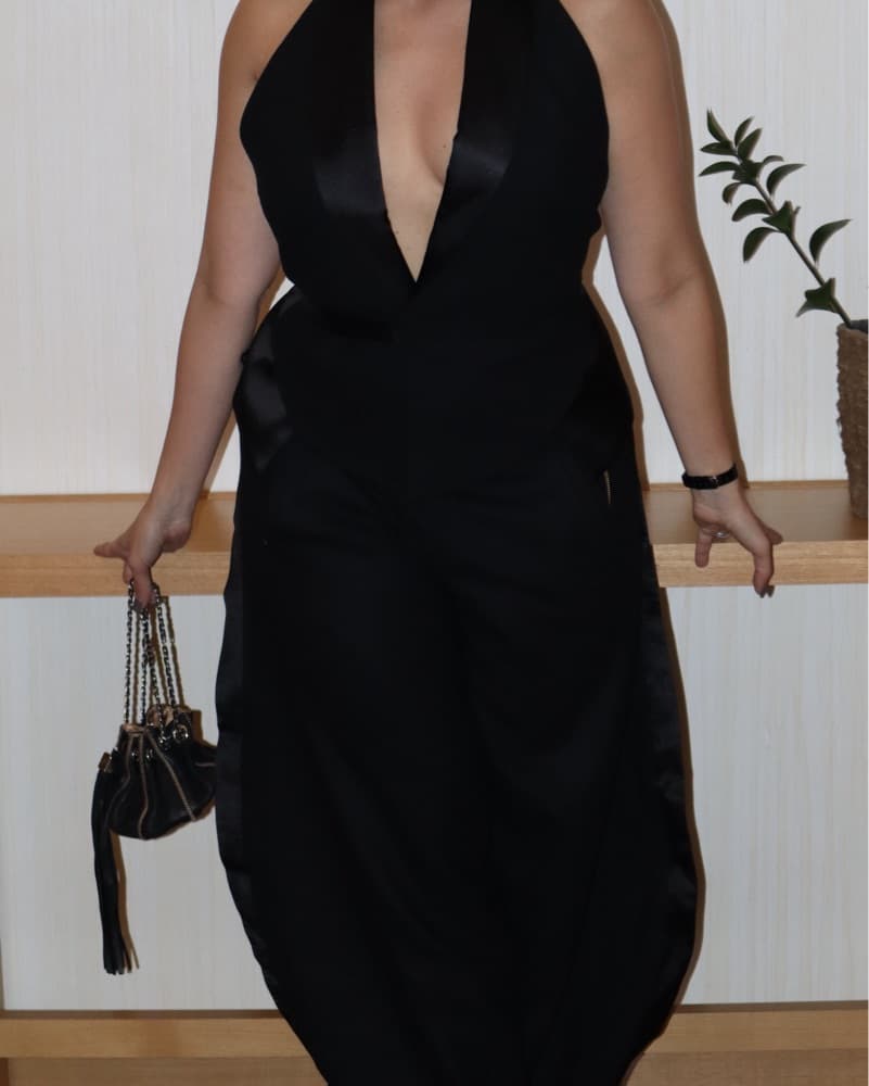 Ronny Kobo Tuxedo Black Halter + Pants - Image 4