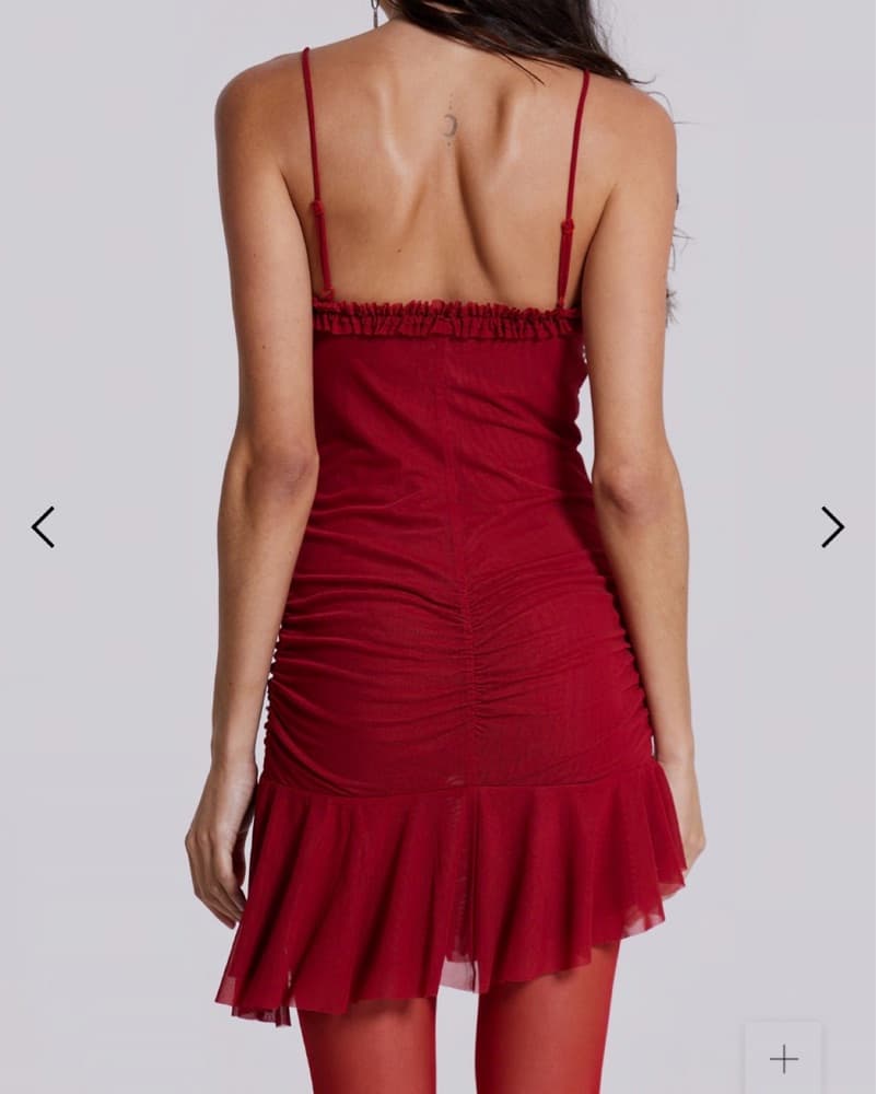 Red Sheer Mini Dress  - Image 2