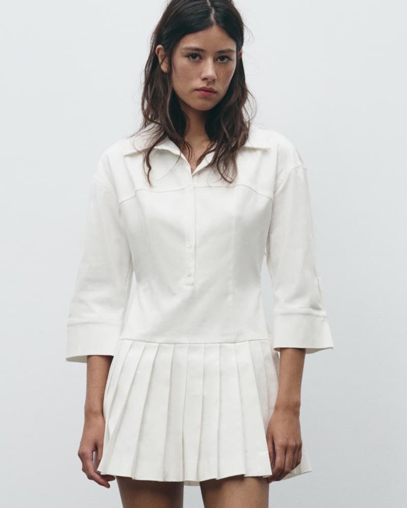 Shirt Jumpsuit Dress In White - Image 1
