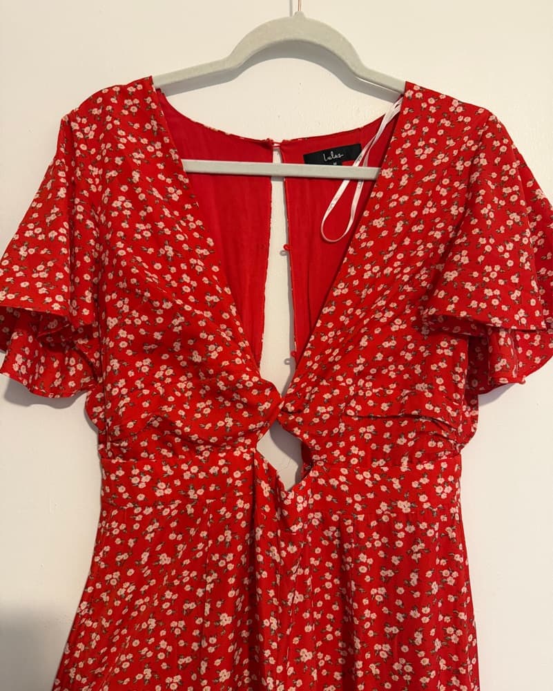 Lulu’s Red Floral Jumpsuit - Image 2