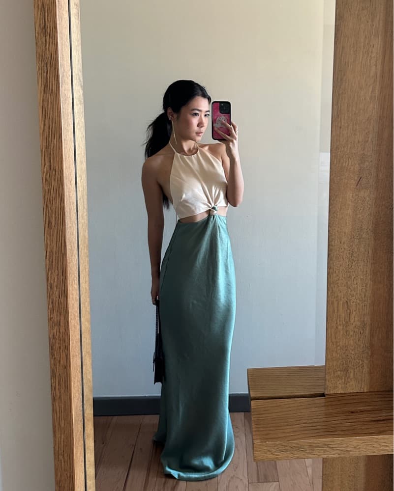 Bec & Bridge Backless Green Maxi Dress - Image 1