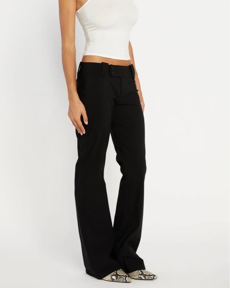 low waist black trouser - Image 1