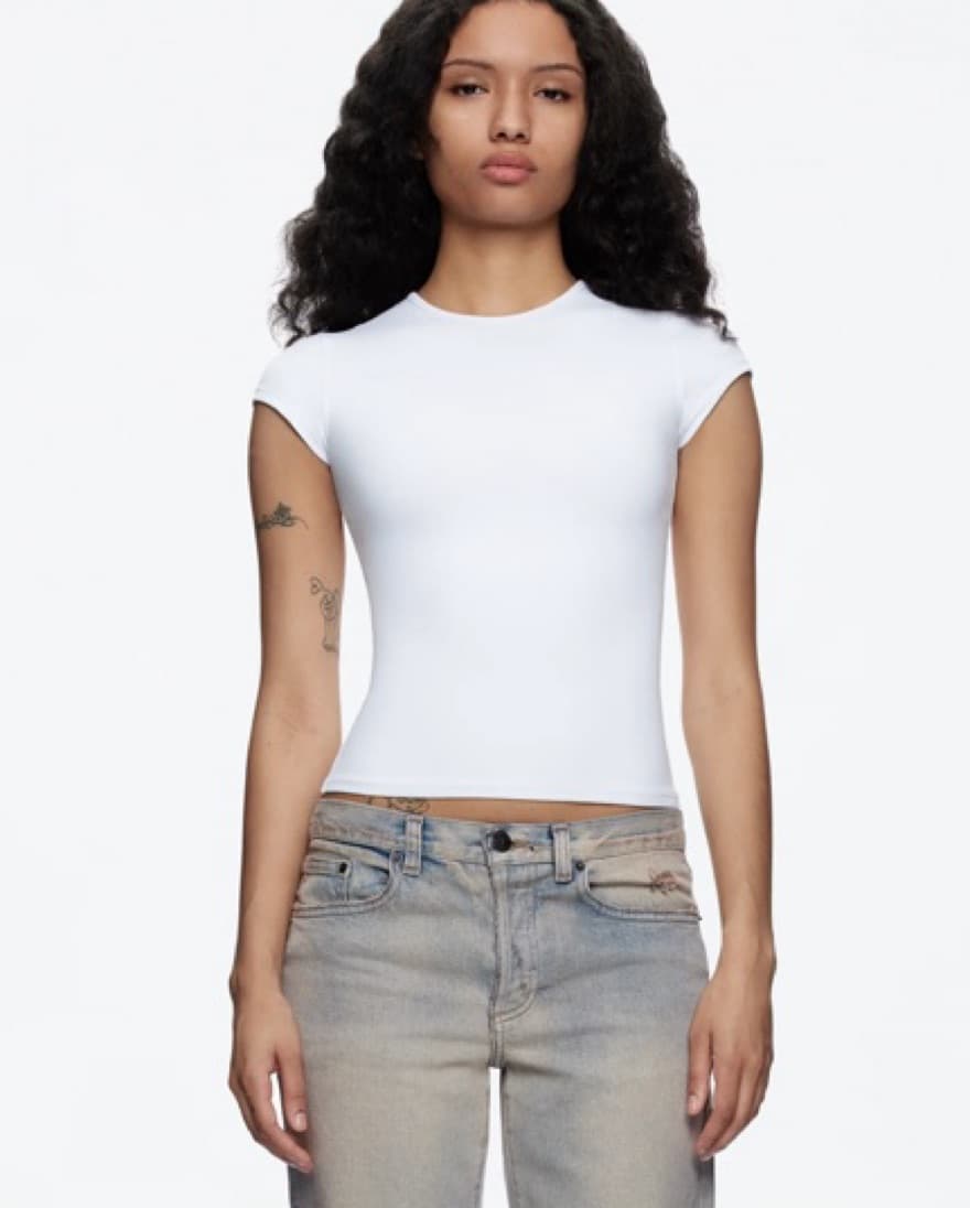 Tank Air Cap Sleeve Baby Tee - Image 3
