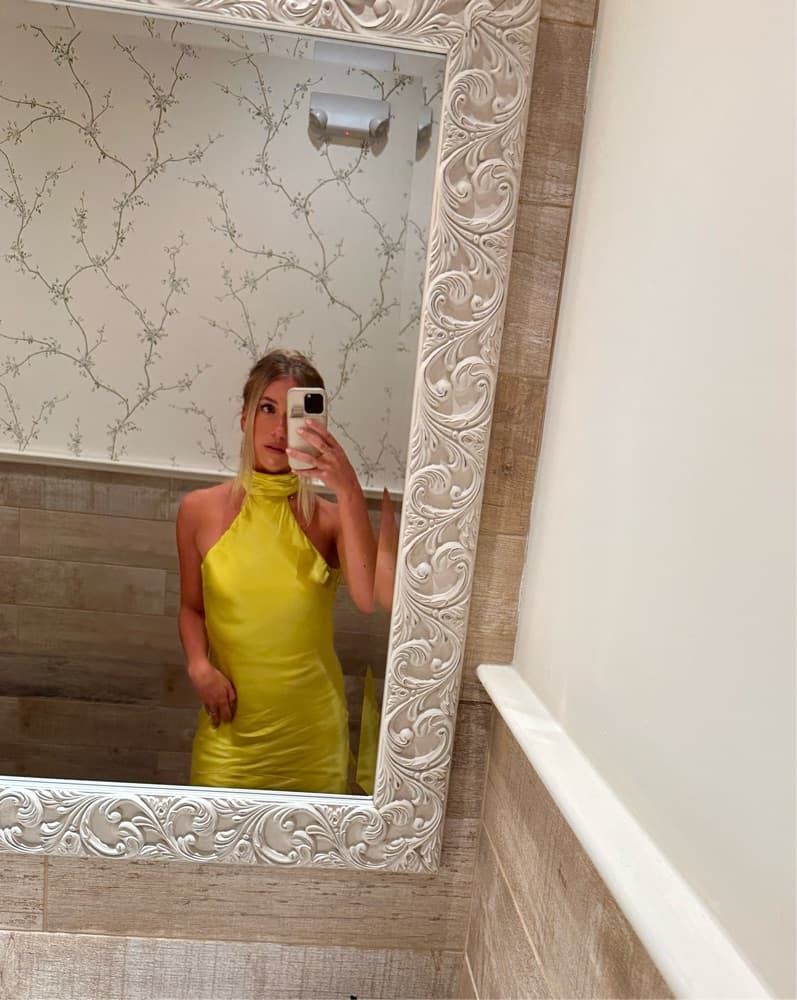 Meshki Vibrant Yellow Halter Dress - Image 3