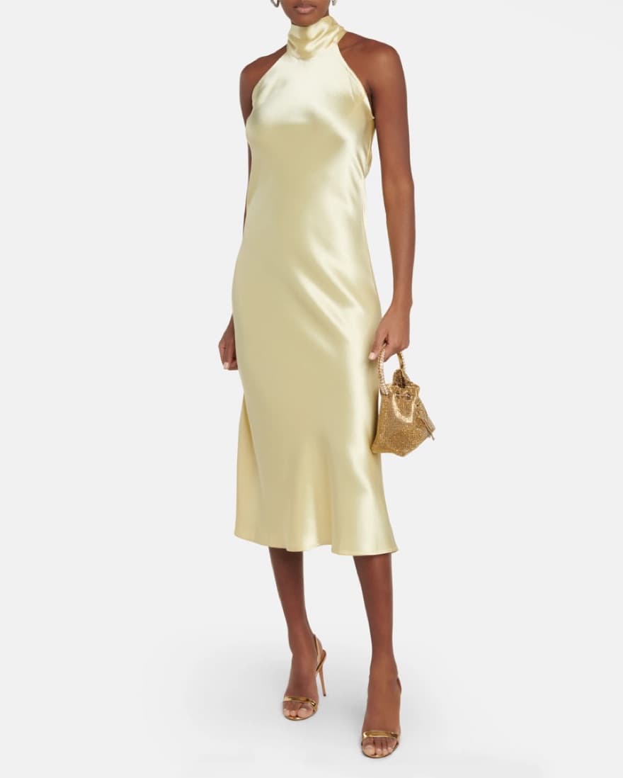 Galvan Yellow Midi Dress - Image 1