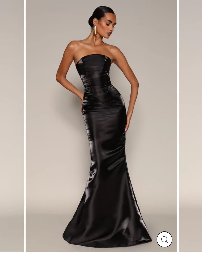Valentina Black Satin Mermaid Gown - Image 4