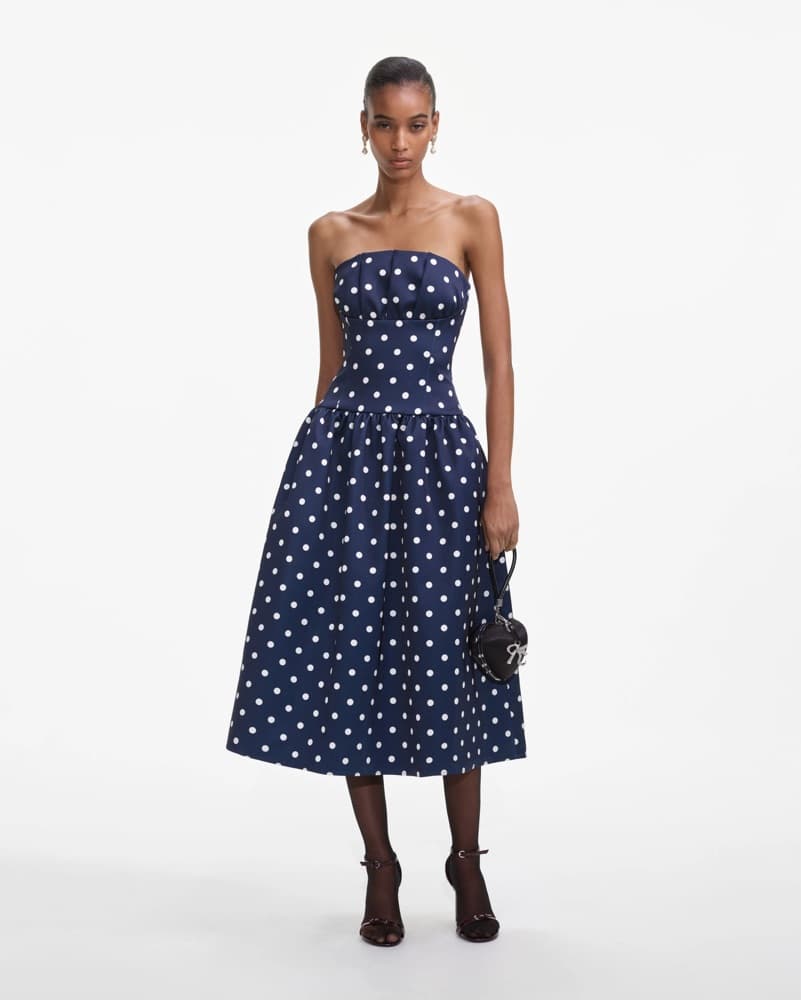 Self Portrait Polka-Dot Midi Dress - Image 3
