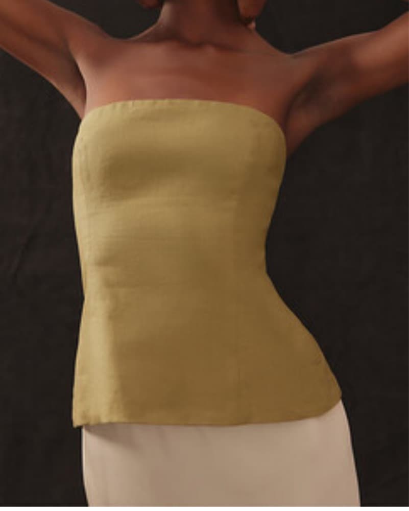 Reformation Olive Linen Top - Image 5