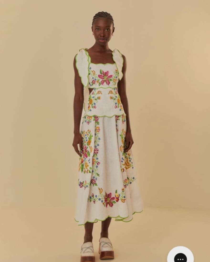 Farm Rio White Maxi Dress  - Image 1