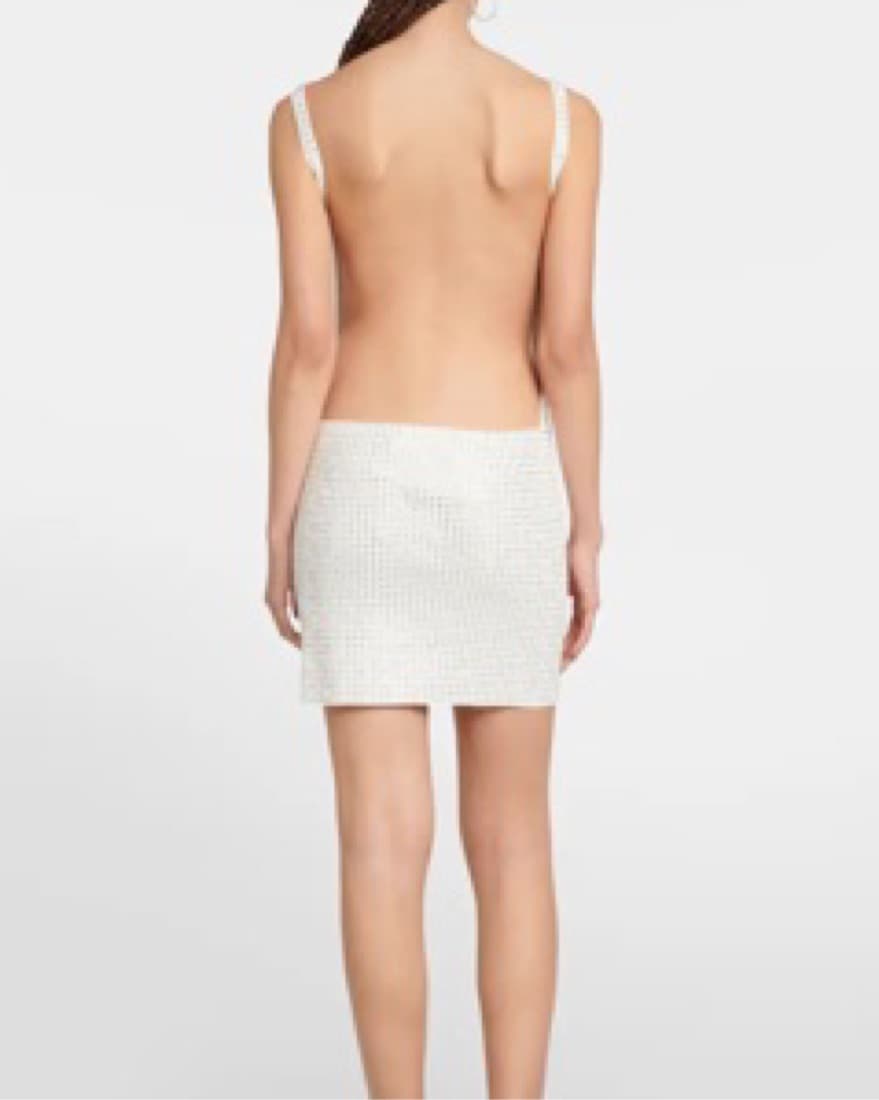 Aya Muse Backless White Rhinestone Dress - Image 2