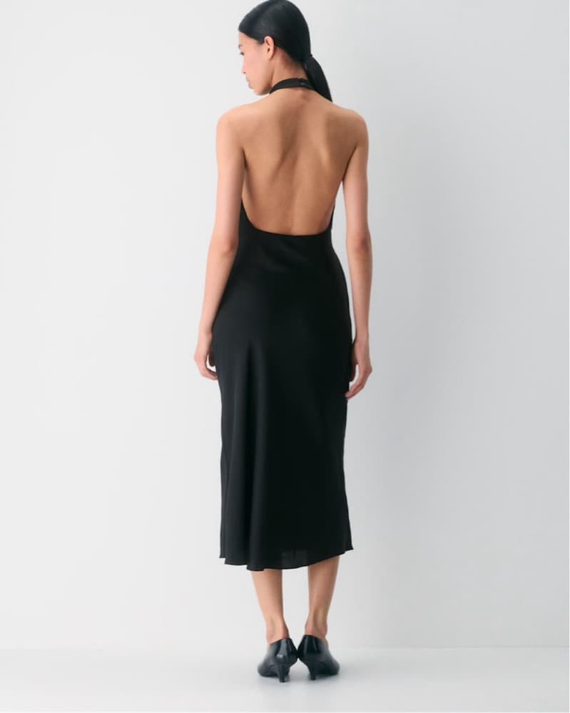 Aritzia Satin Black Backless Dress - Image 4