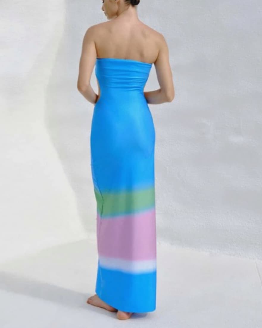 Blue Baobab Strapless Maxi Dress - Image 3