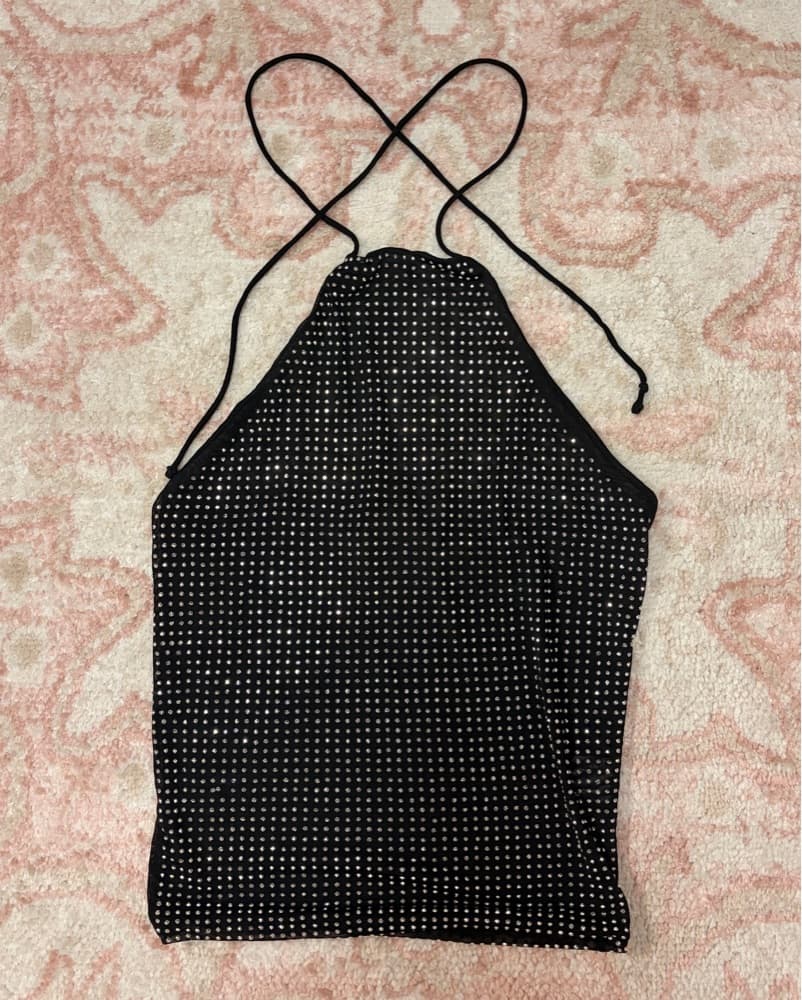 Zara Sequin Halter Top - Image 4