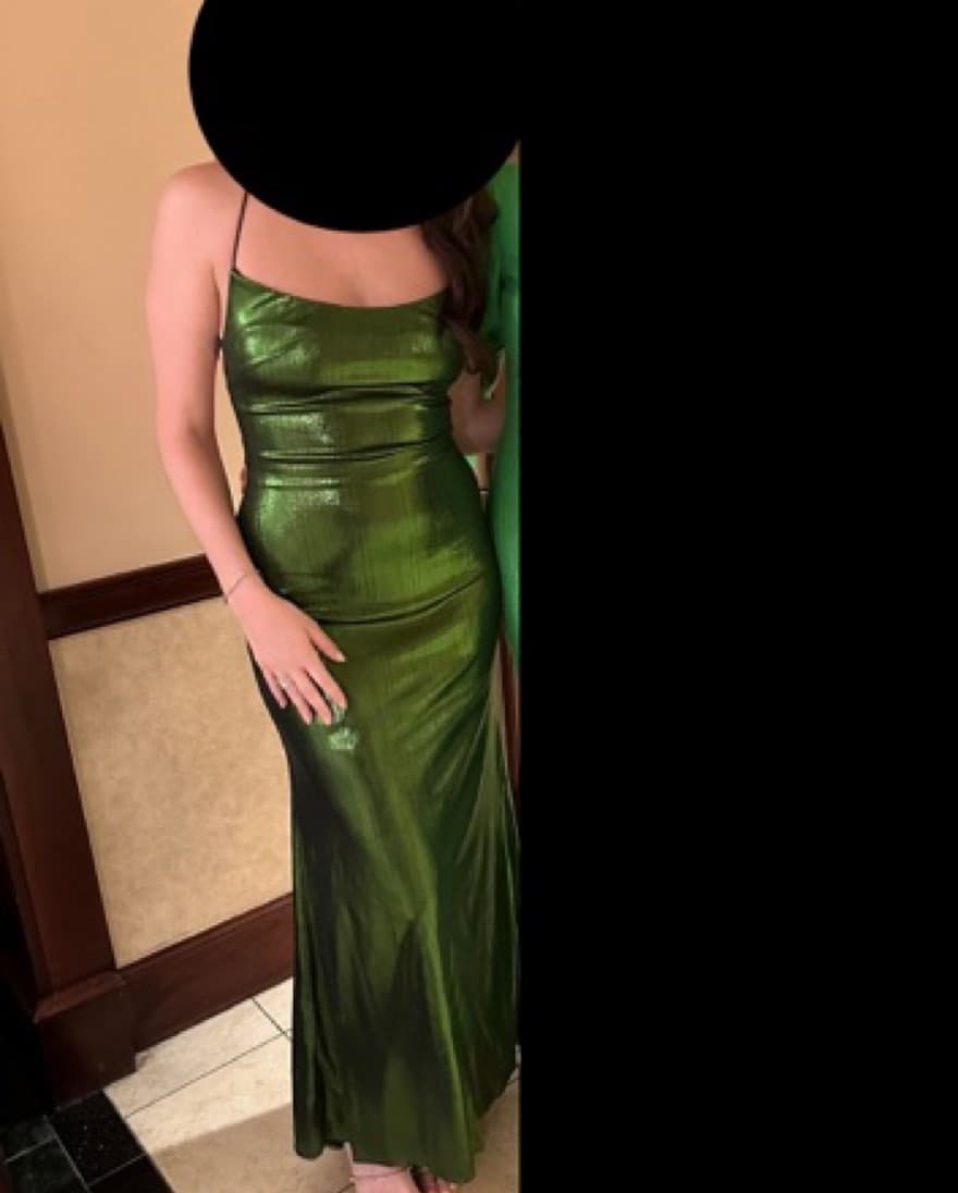 Metallic Green MAC DUGGAL Gown - Image 3