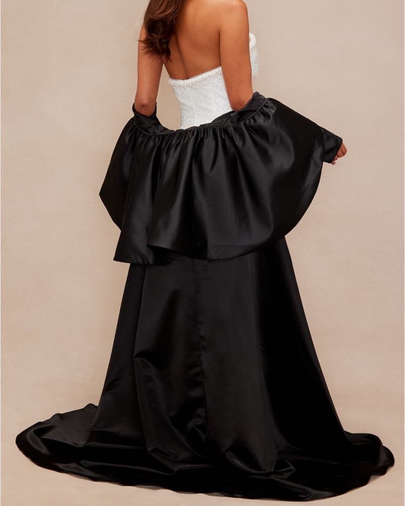 Glamorous Sequin Gown with Dramatic Overlay - Image 3