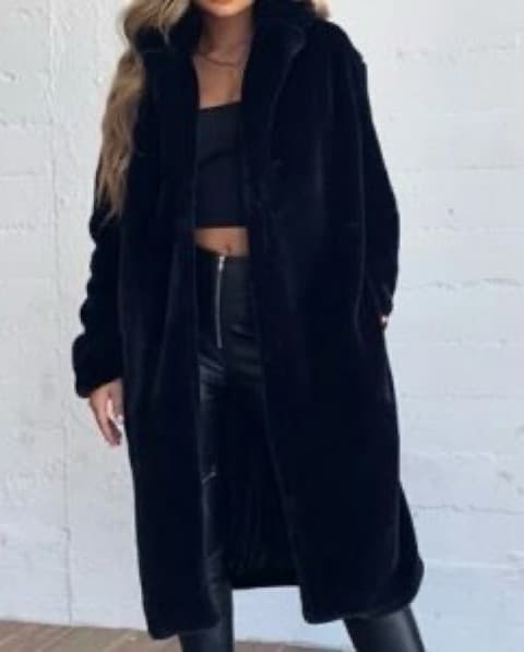 Tiger Mist Faux Fur Black Coat - Image 1