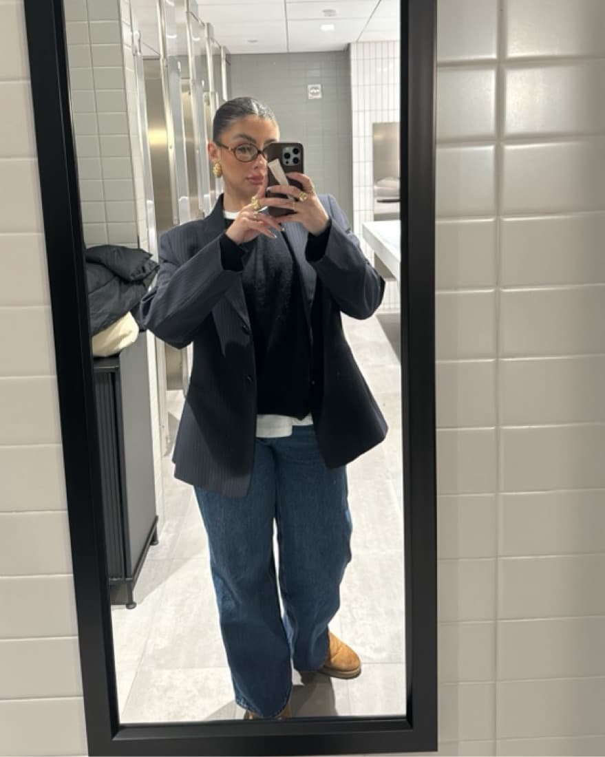 Navy Striped Blazer - Image 1