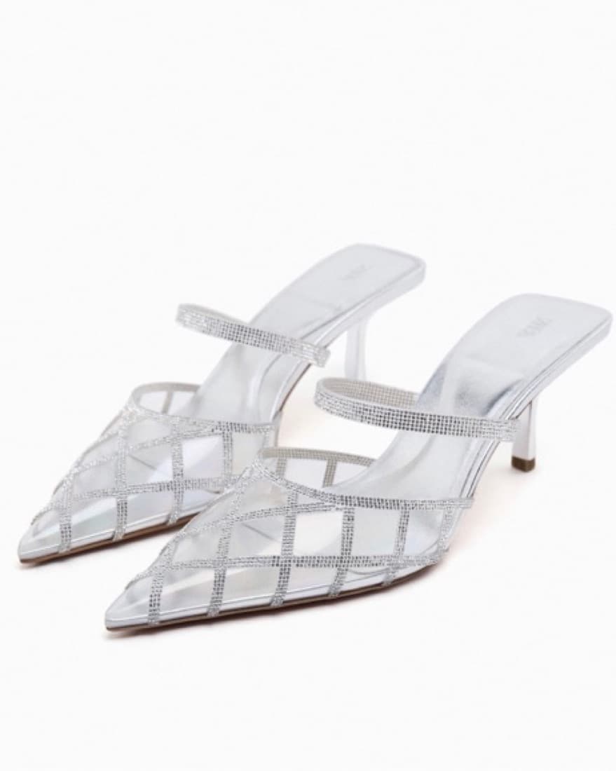 Rhinestone Vinyl Mules  - Image 1