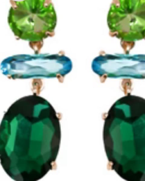 Green Drop Earrings  - Image 2