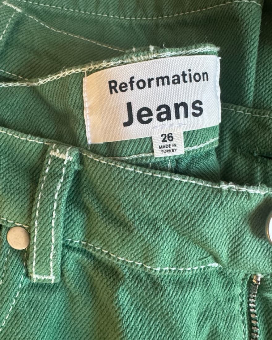 Reformation Green jeans - Image 4