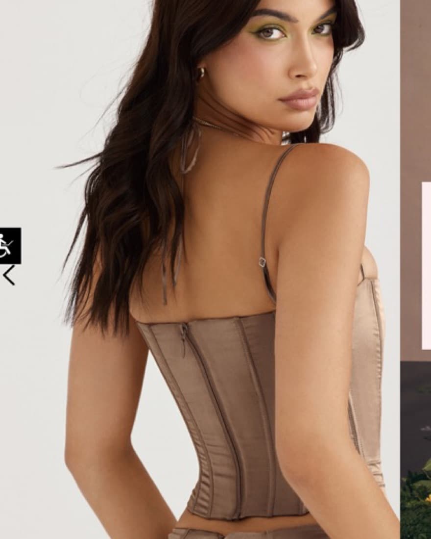 House of CB Satin Silver Corset Top - Image 2