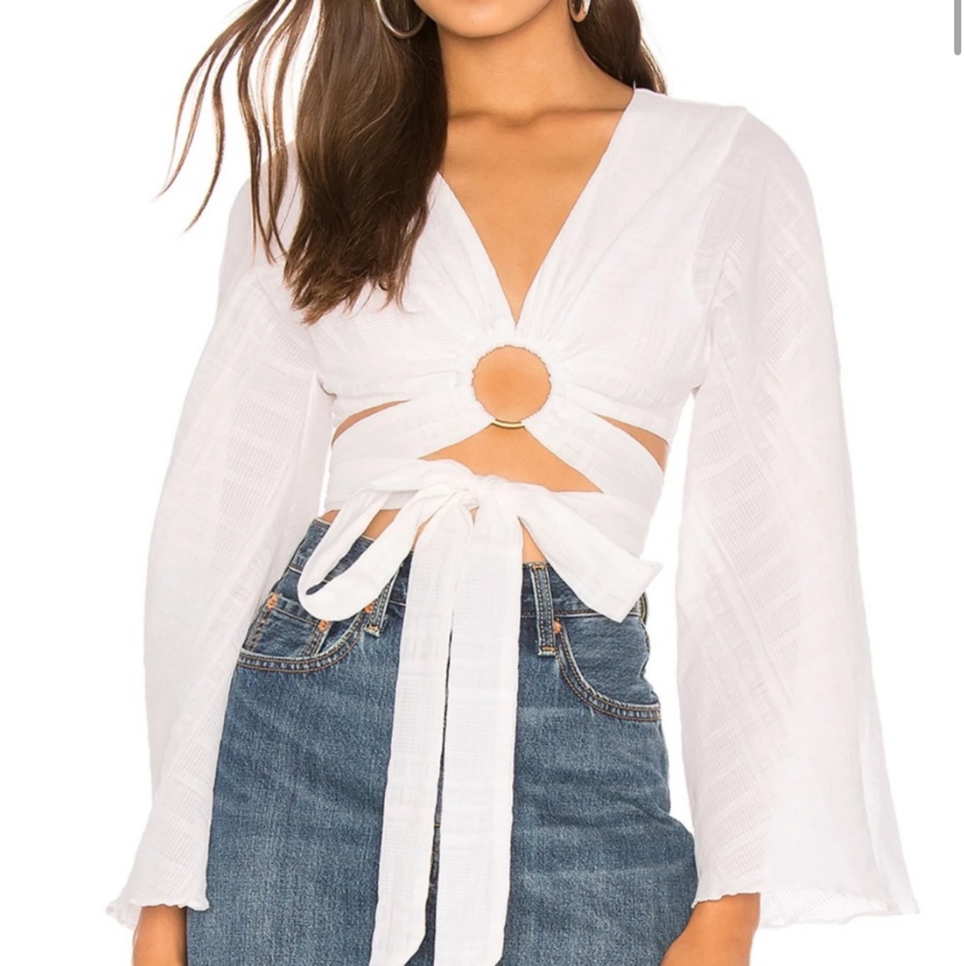 Revolve Tularosa Molly Cutout Linen Top - Image 1