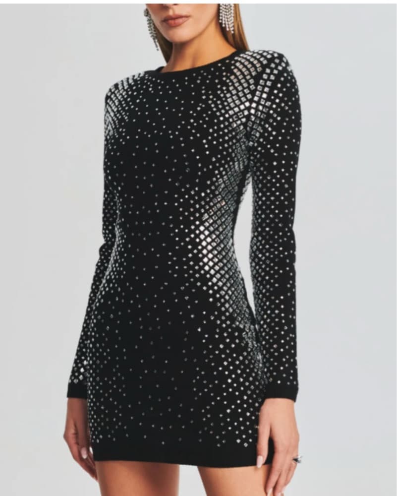 Retrofete Crystal Black Velma Dress XS - Image 3