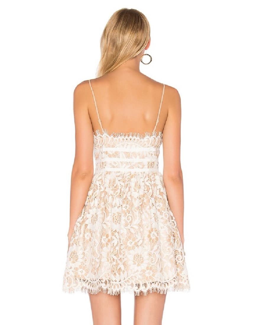 White Lace Mini Dress - Image 4