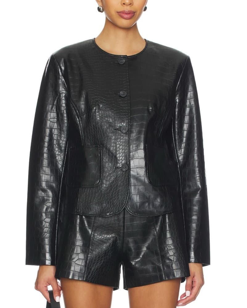 Sleek Faux Leather Jacket - Image 1