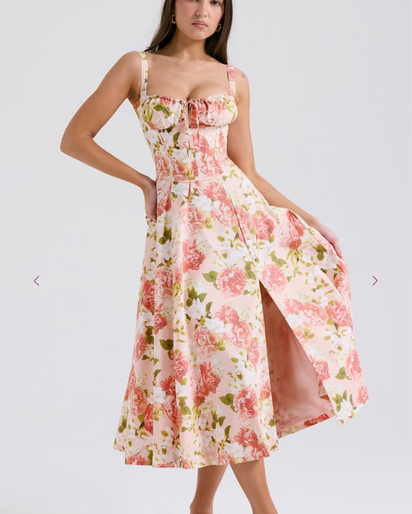 CARMEN Pink Cotton Bustier Dress - Image 1