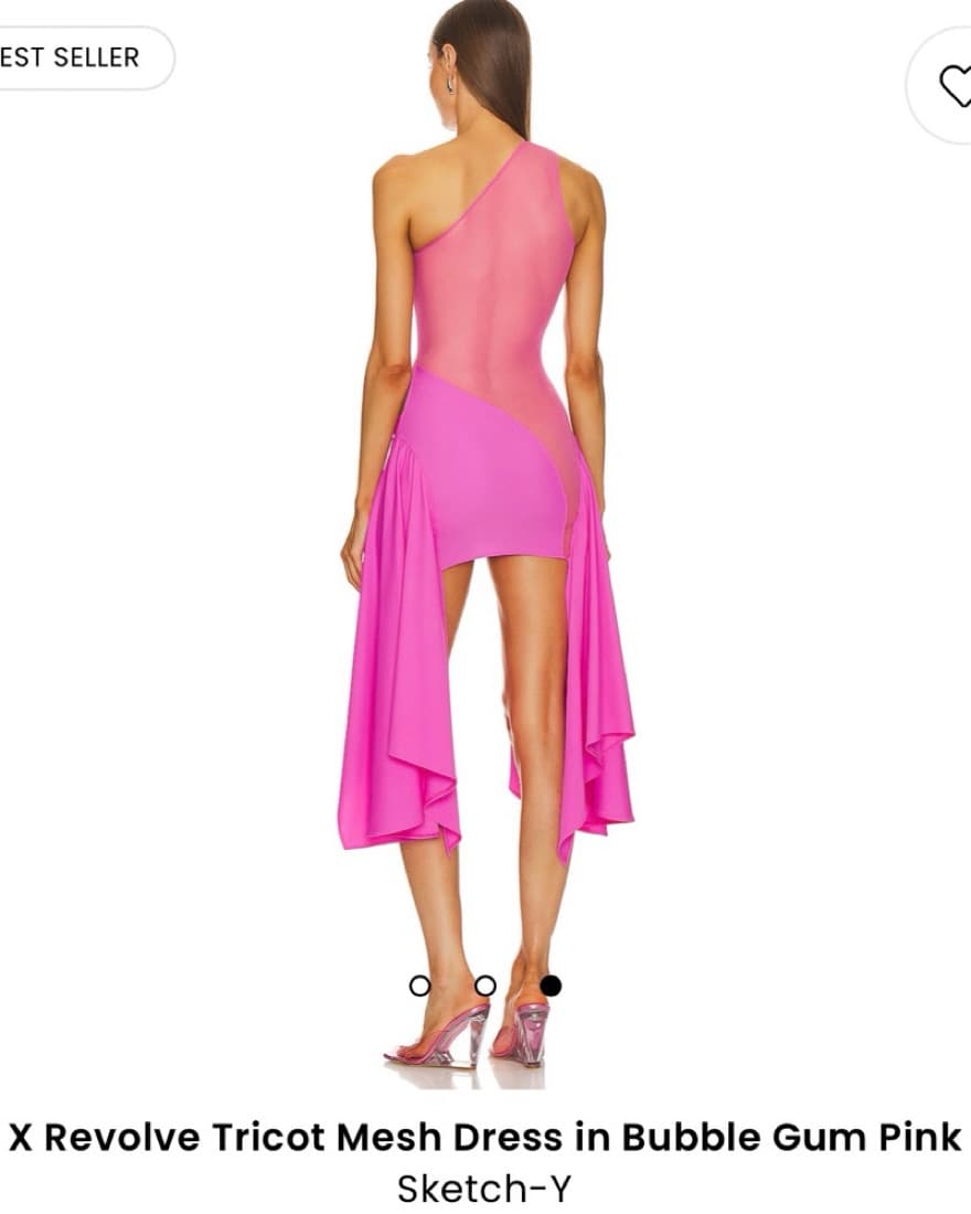 Tricot Mesh Dress In Bubble Gum Pink - Image 3