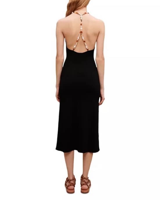 Maje Black Low Back Dress - Image 1