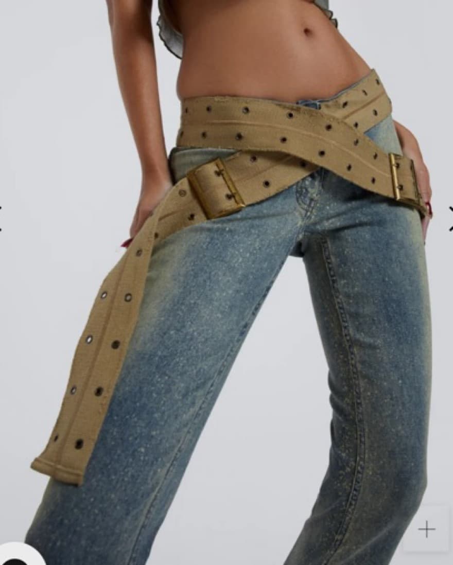 JadedLndn stonewash belted jeans - Image 2