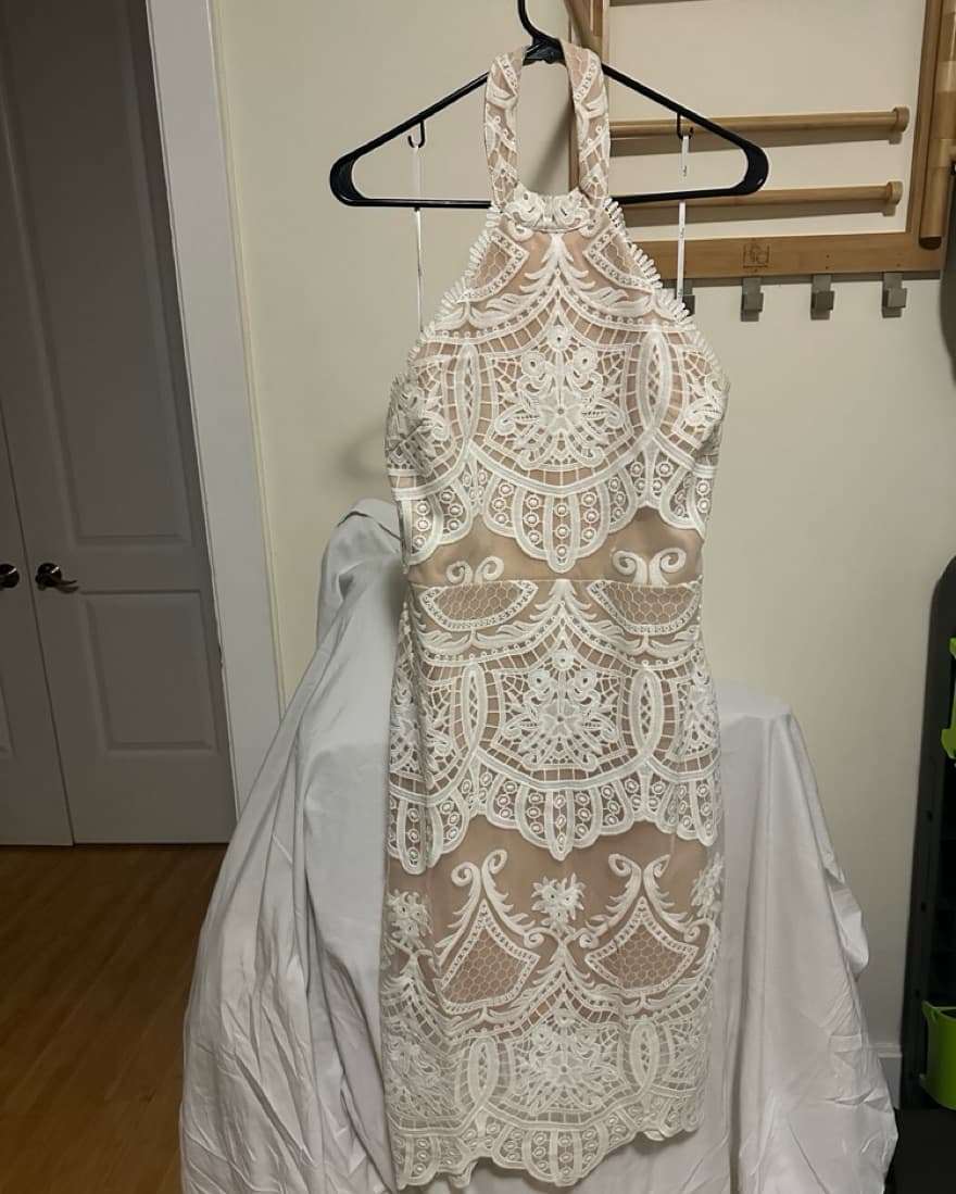 Lulus White Lace Halter Midi - Image 1