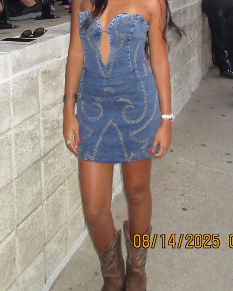 Denim Cavenders Dress - Image 4