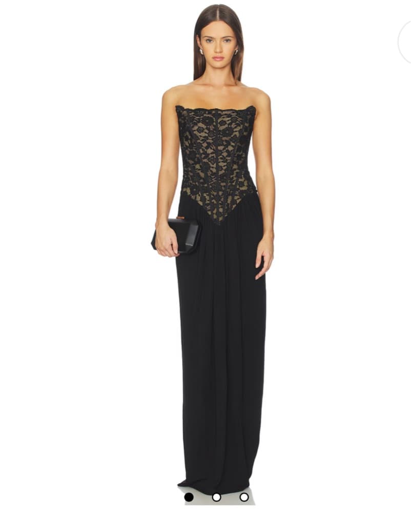 Elegant Lace and Chiffon Maxi Dress - Image 1