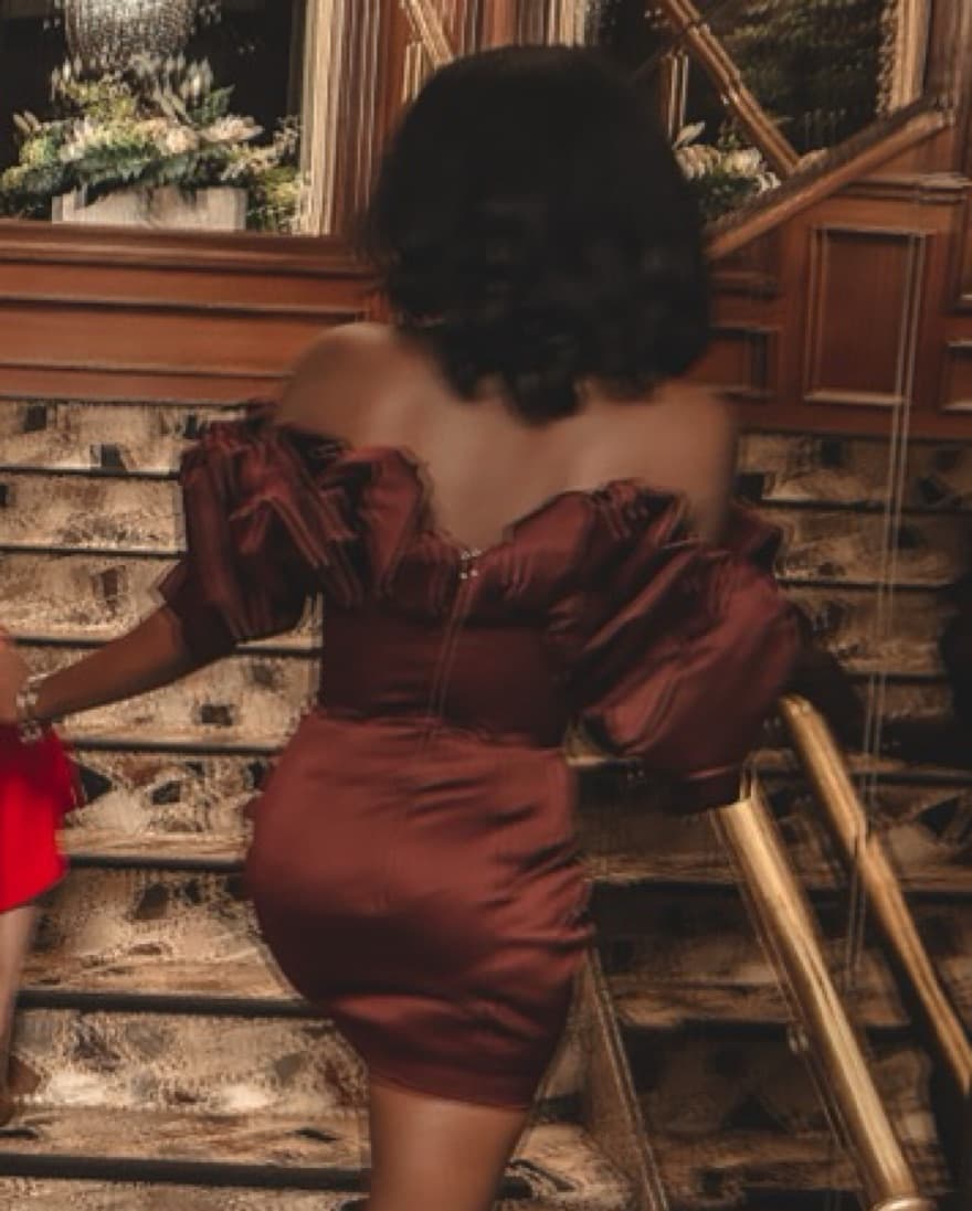 House Of CB ‘Selena’ Satin Ruffle Dress - Image 4