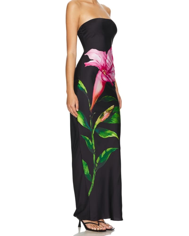 Rococo Sand Black Floral Maxi Dress - Image 3