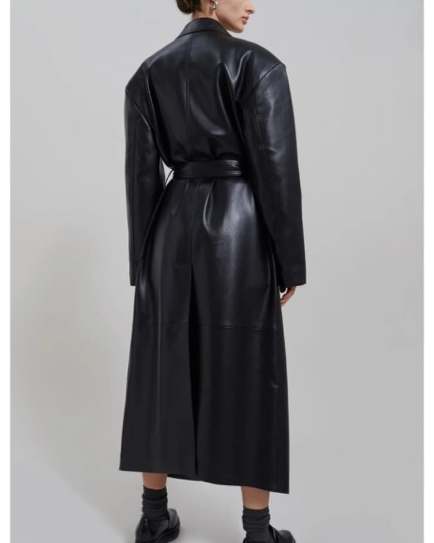 Faux Leather Trench  - Image 3