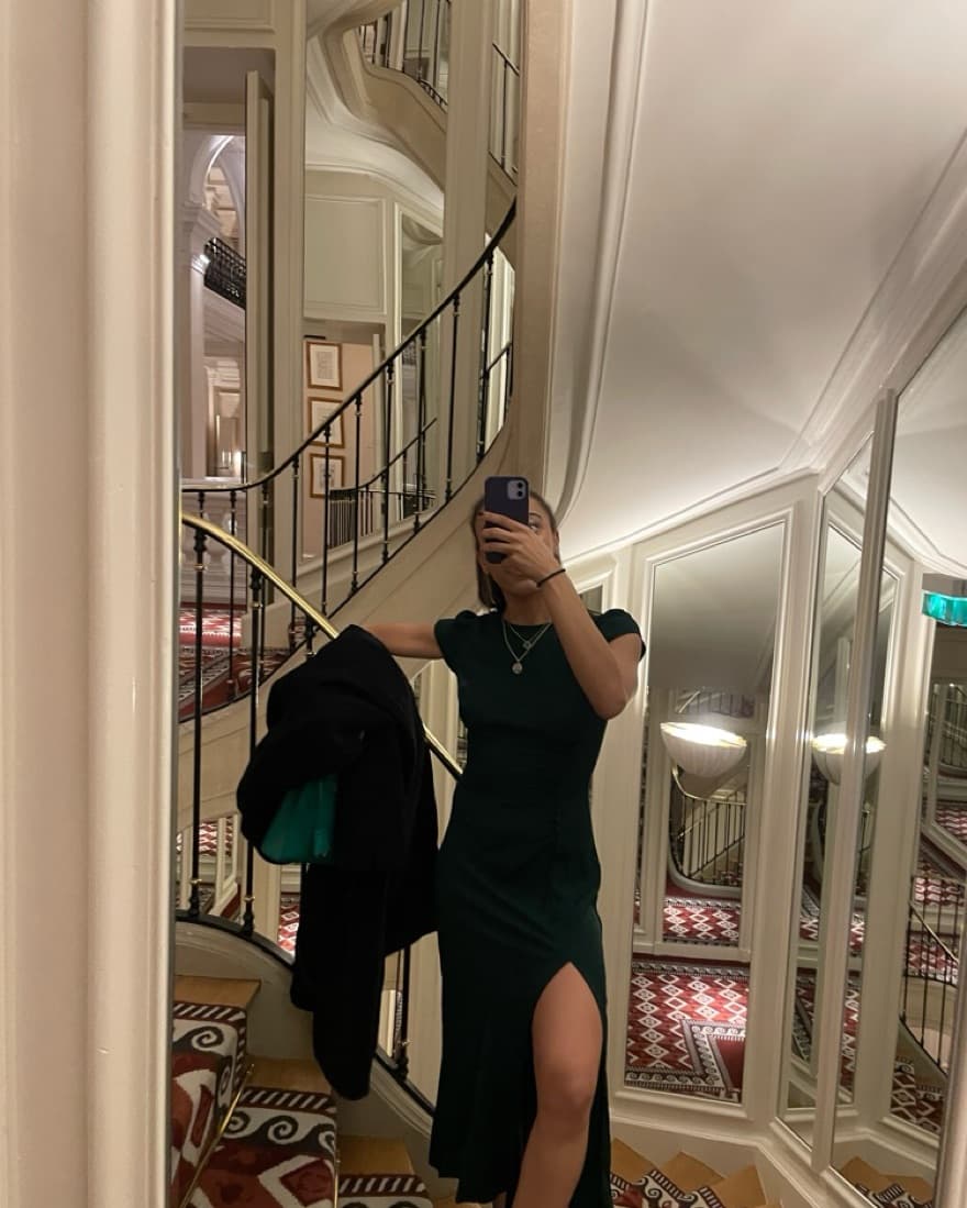 Midi Green Reformation Dress - Image 2