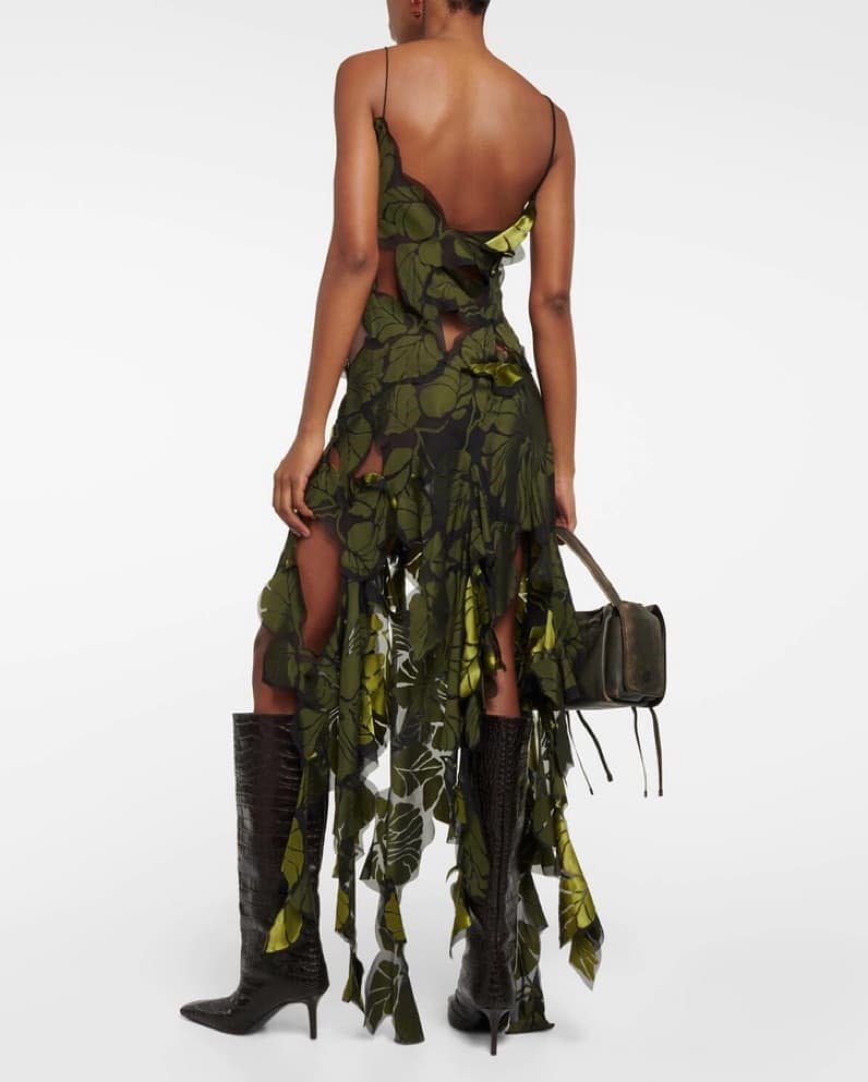 The Attico Tropical Leaf Print Dress - Image 1