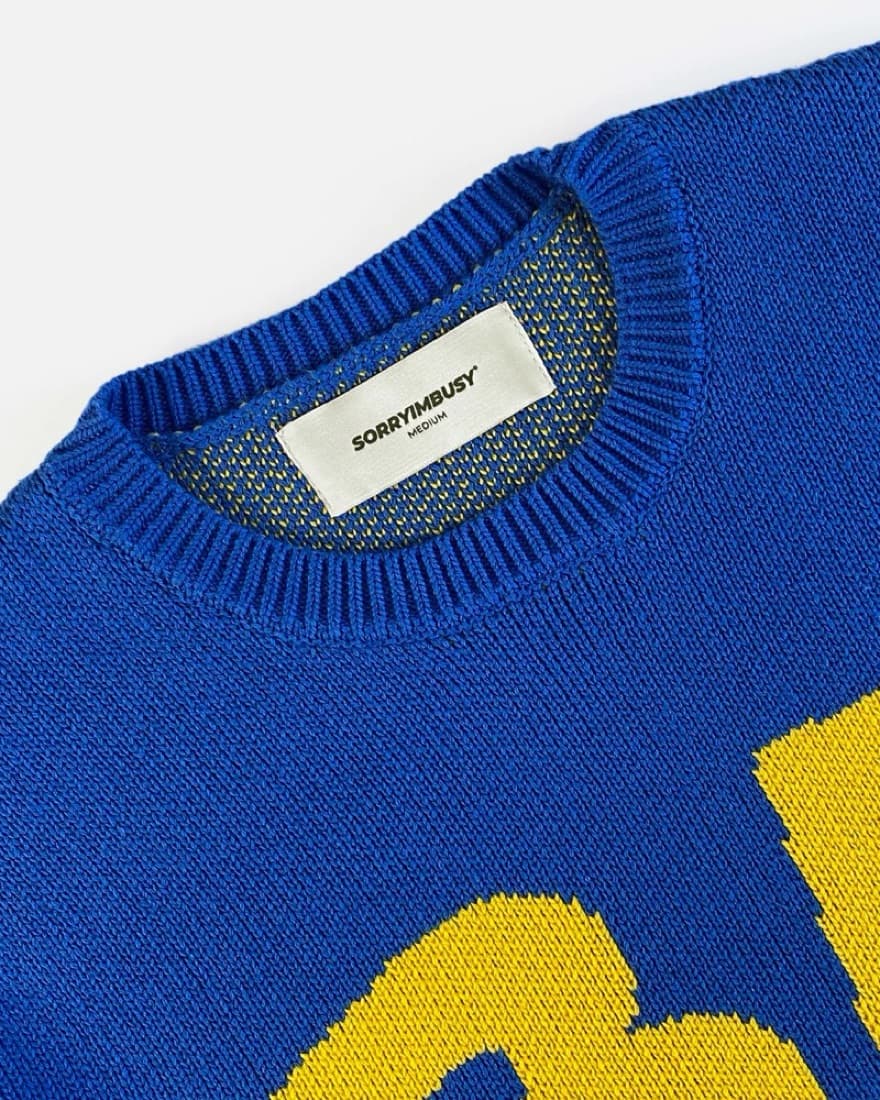 SORRY IM BUSY BLUE SWEATER - Image 5